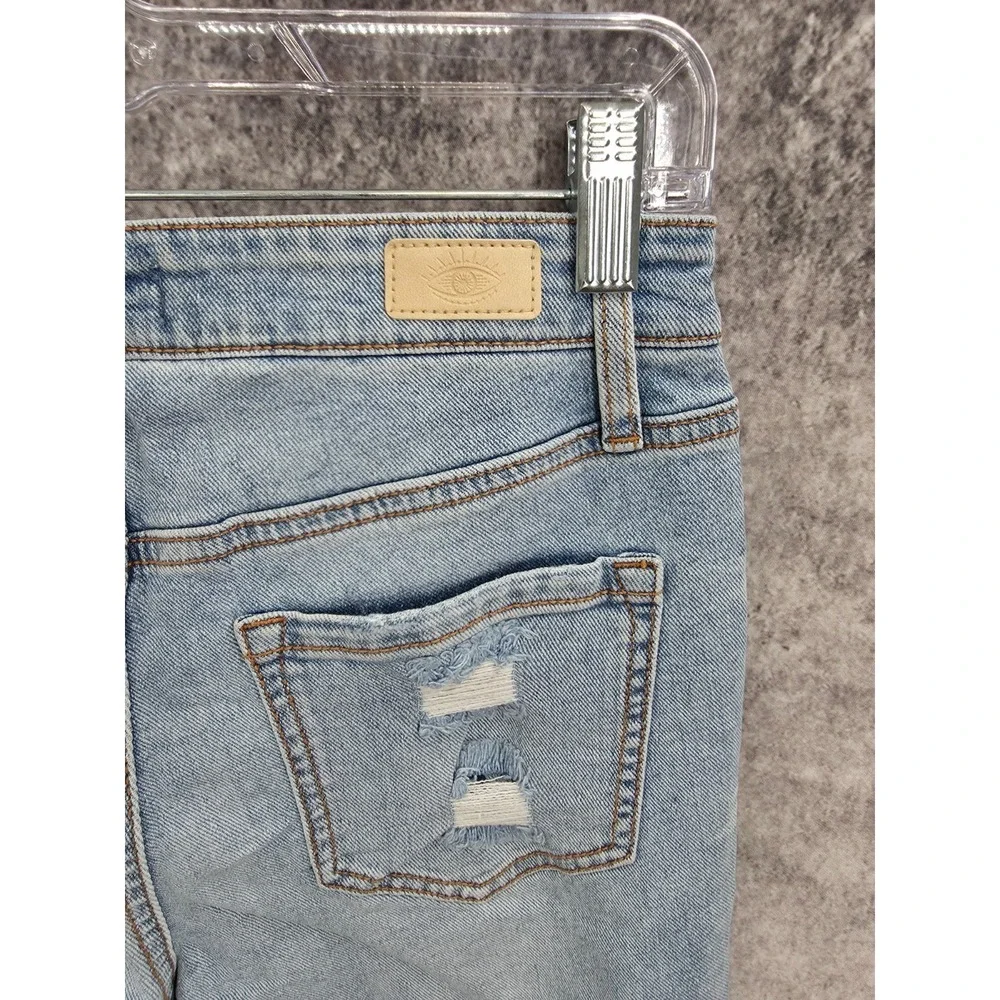 Sofia Jeans Womens 6 Blue High Rise Cropped Flare Denim Raw Hem Distressed New - Picture 7 of 16